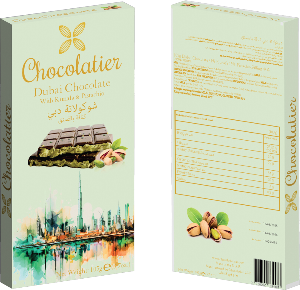 Chocolatier Dubai Chocolate with Kunafa & Pistachio 105g